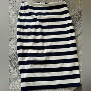 The Limited Navy White Striped Pencil Skirt nautical Bodycon Preppy size 0‎